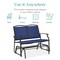 Best Choice Products 2-Person Outdoor Swing Glider, Steel Patio Loveseat, Bench Rocker w/ Armrests